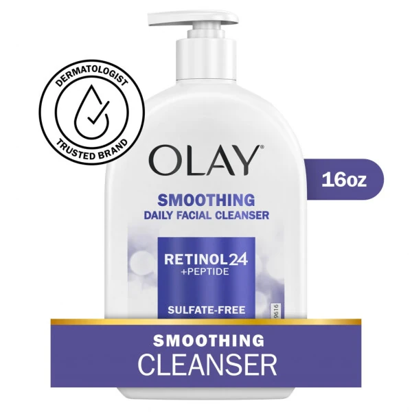 Olay Retinol 24 + Peptide Face Wash, Smoothing, Sulfate-Free, For All Skin Types, 16 oz - OLAY