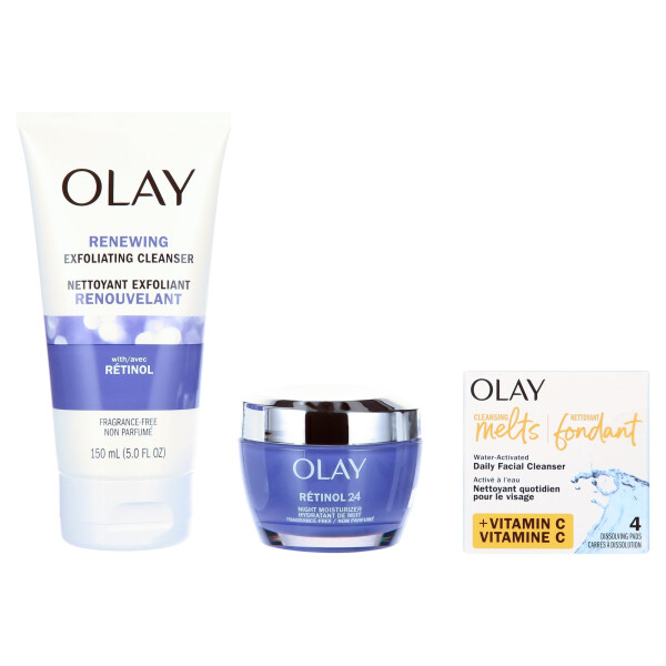 Olay Skin Care Beauty Retinol Duo Pack, увлажняющий и очищающий крем для лица, разглаживающий и омолаживающий, 1,7 унции - 1