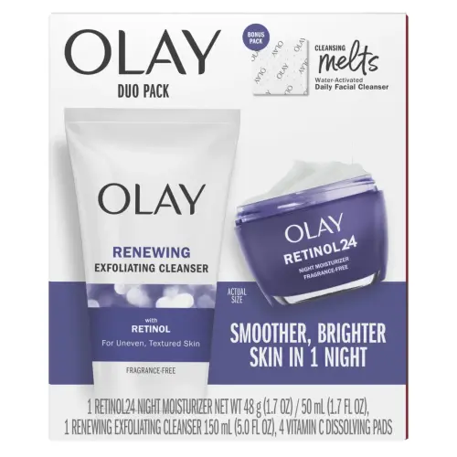 Olay Skin Care Beauty Retinol Duo Pack Gift set, Face Moisturizer & Face Wash, Smoothing and Anti-Aging, 1.7 oz- - 10