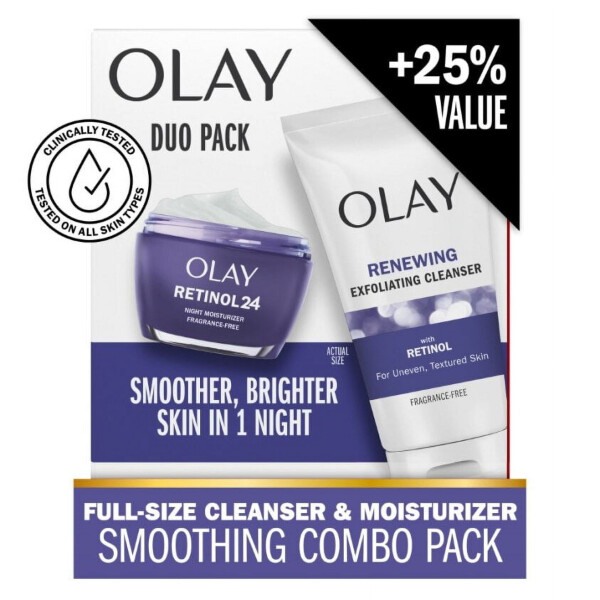 Olay Skin Care Beauty Retinol Duo Paketi, Yüz Nemlendirici ve Yüz Yıkama Jeli, Pürüzsüzleştirici ve Yaşlanma Karşıtı, 1.7 oz - 12