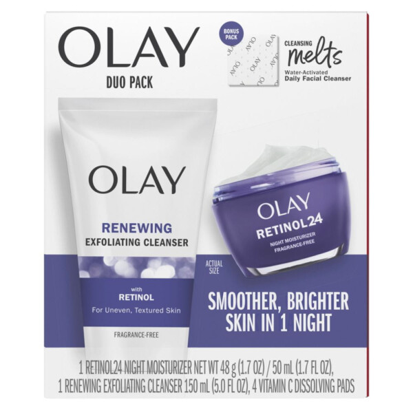 Olay Skin Care Beauty Retinol Duo Paketi, Yüz Nemlendirici ve Yüz Yıkama Jeli, Pürüzsüzleştirici ve Yaşlanma Karşıtı, 1.7 oz - 10