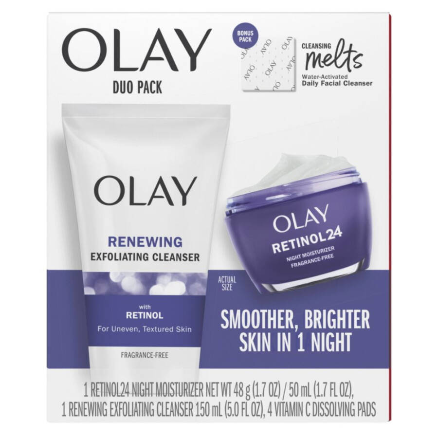 Olay Skin Care Beauty Retinol Duo Paketi, Yüz Nemlendirici ve Yüz Yıkama Jeli, Pürüzsüzleştirici ve Yaşlanma Karşıtı, 1.7 oz - 10