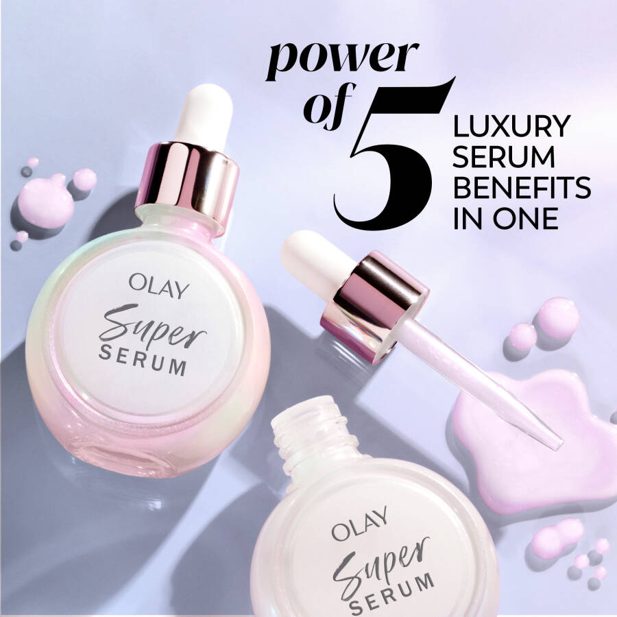 Olay Skin Care Süper Serum Yüz Serumu, 5'i 1 Arada Yaşlanma Karşıtı, Tüm Cilt Tipleri için, 1.0 fl oz - 4