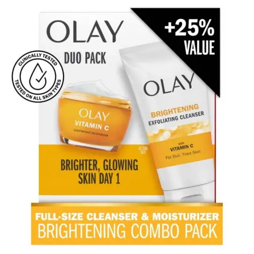 Olay Skin Care Regenerist Vitamin C+Peptide 24 Gift set, Facial Cleanser 5 fl oz, Facial Moisturizer 1.7 fl oz - 6