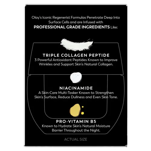 Olay Regenerist Night Recovery Cream with Triple Collagen Peptide, Wrinkle Reducer, Non-Greasy, Fragrance-Free, Hydrating Face Moisturizer for Women, 1.7 oz- - 14