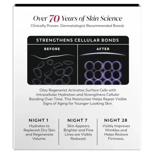 Olay Regenerist Night Recovery Cream with Triple Collagen Peptide, Wrinkle Reducer, Non-Greasy, Fragrance-Free, Hydrating Face Moisturizer for Women, 1.7 oz- - 15