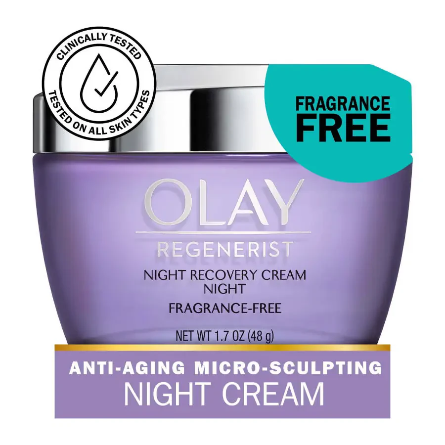 Olay Skincare Regenerist Night Recovery Anti-Aging Cream Facial Moisturizer Fragrance Free 1.7 fl oz - 9