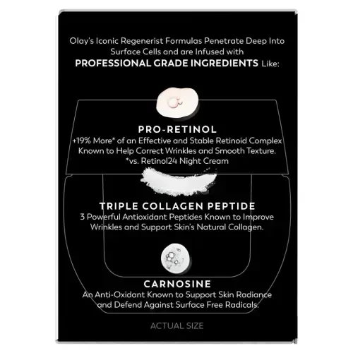 Olay Skincare Retinol 24 MAX Face Moisturizer for Night, Regenerist Anti-Aging Cream, 1.7 oz Jar - 16