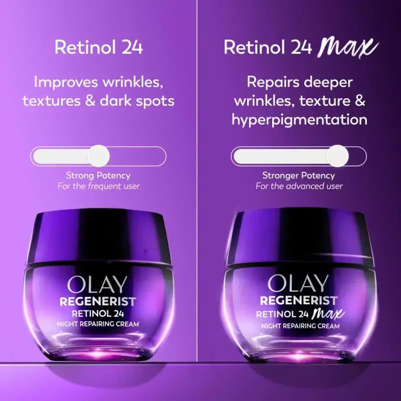 Olay Skincare Retinol 24 MAX Tungi yuzingiz uchun namlagich krem, qayta tiklanuvchi qarishga qarshi krem, 1,7 oz банка - 3