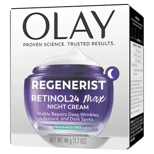 Olay Skincare Retinol 24 MAX Tungi yuzingiz uchun namlagich krem, qayta tiklanuvchi qarishga qarshi krem, 1,7 oz банка - 13