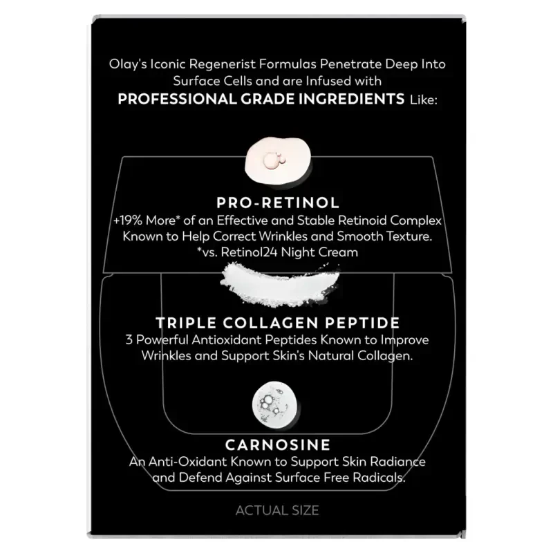 Olay Skincare Retinol 24 MAX Tungi yuzingiz uchun namlagich krem, qayta tiklanuvchi qarishga qarshi krem, 1,7 oz банка - 16