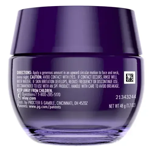 Olay Skincare Retinol 24 MAX Tungi yuzingiz uchun namlagich krem, qayta tiklanuvchi qarishga qarshi krem, 1,7 oz банка - 20