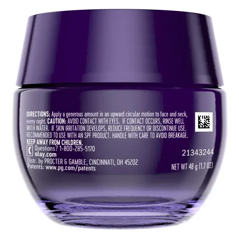 Olay Skincare Retinol 24 MAX Tungi yuzingiz uchun namlagich krem, qayta tiklanuvchi qarishga qarshi krem, 1,7 oz банка - 20