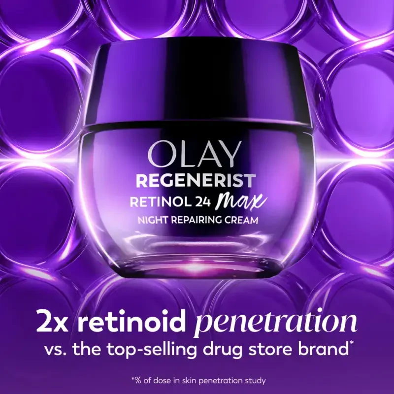 Olay Skincare Retinol 24 MAX Увлажняющий ночной крем для лица, омолаживающий крем, 1,7 унций в банке - 9
