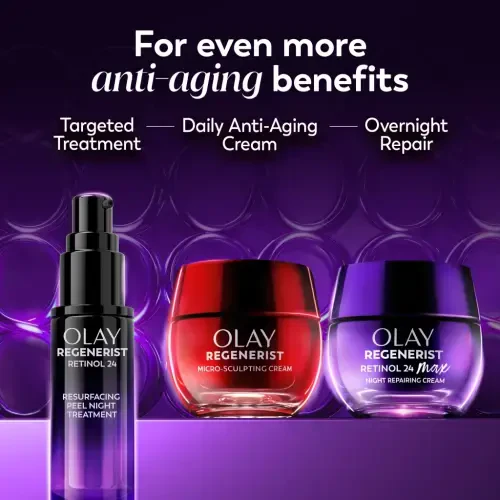 Olay Skincare Retinol 24 MAX Увлажняющий ночной крем для лица, омолаживающий крем, 1,7 унций в банке - 10
