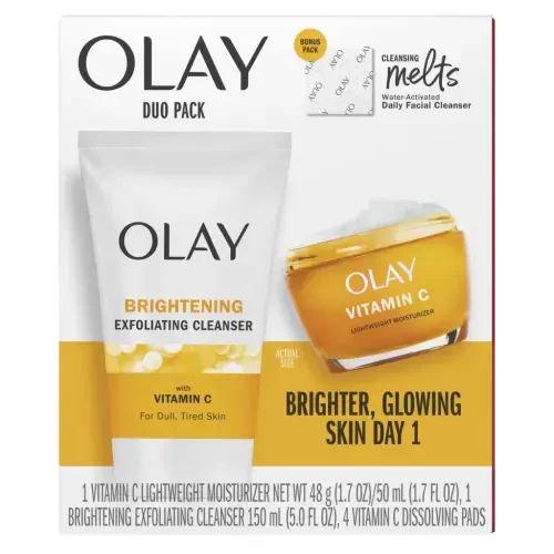 Olay Skincare Vitamin C Gift Set, 2 pieces w Facial Cleanser 5 fl oz, Facial Moisturizer 1.7 fl oz - 1