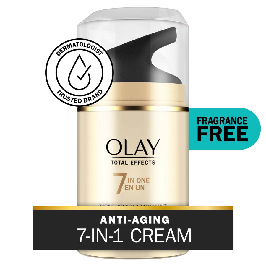 Olay Total Effects Yüz Nemlendiricisi, Kokusuz, Her Cilt Tipi için Günlük Bakım, 1.7 fl oz - 1