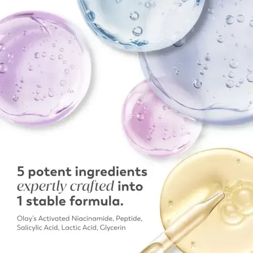 Olay Super Serum Night Repair 5-in-1 Lightweight Skin Cell Renewing Face Serum, 1.0 fl oz Wrinkle Correcting Skin Care Treatment with Salicylic Acid, Niacinamide, Lactic Acid, Glycerin, Peptide- - 3