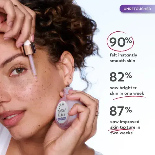 Olay Super Serum Night Repair 5-in-1 Lightweight Skin Cell Renewing Face Serum, 1.0 fl oz Wrinkle Correcting Skin Care Treatment with Salicylic Acid, Niacinamide, Lactic Acid, Glycerin, Peptide- - 4