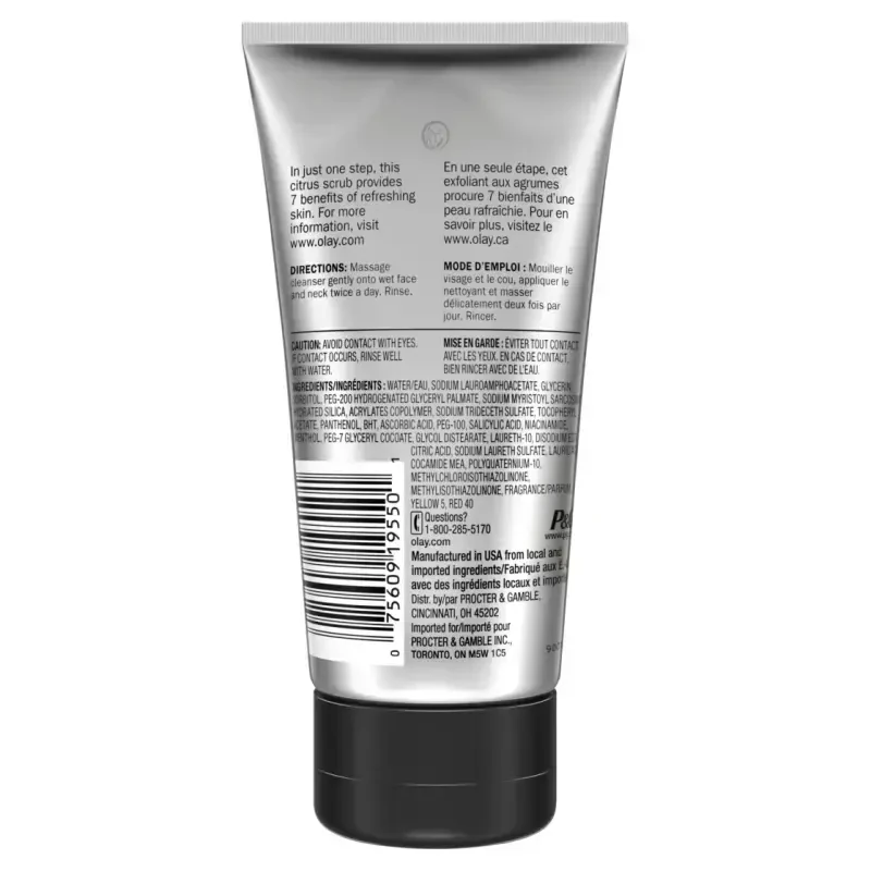 Olay yuzi tozalash jeli, Total Effects terini parvarish qilish uchun kunlik yuzi yuvish jeli, Sitrus hidi ozli tozalovchi piling jeli, 5.0 fl oz - 7