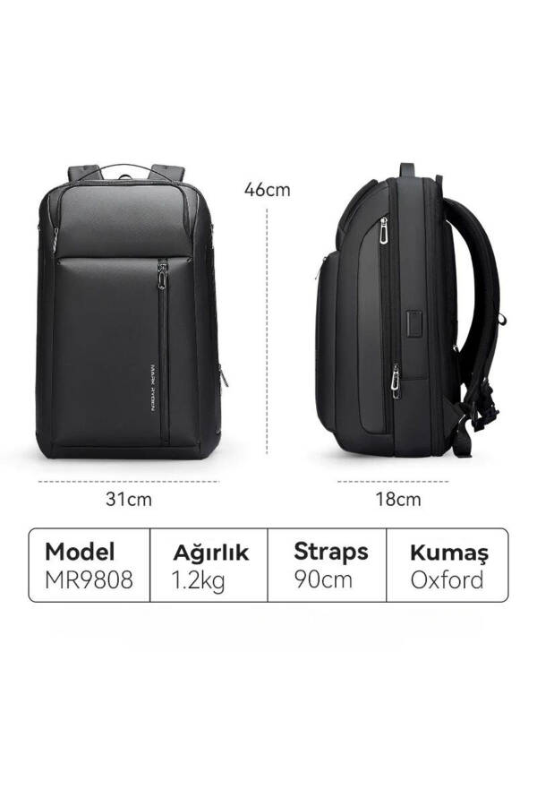 Ölçeklenebilir Çok Bölmeli Laptop Sırt Çantası Şarj Kiti G1_mr9808_00 46x18x31 Cm - 15