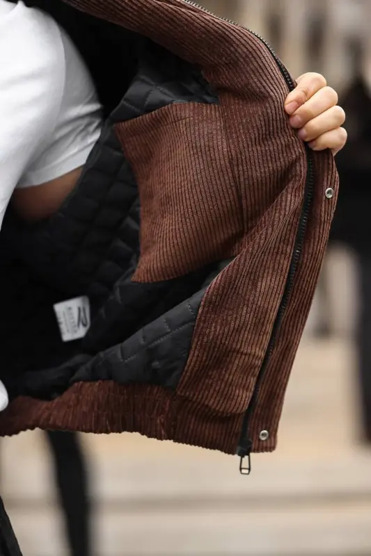 Old Money Culture Oversize Baharlık Kadife Ceket-Kahverengi kadife - 2