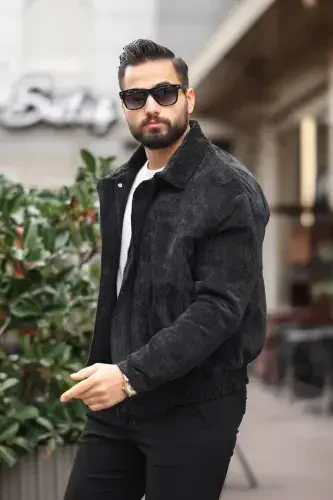 Old Money Culture Oversize Bahorgi Kadife Kurtka - Qora kadife - 2