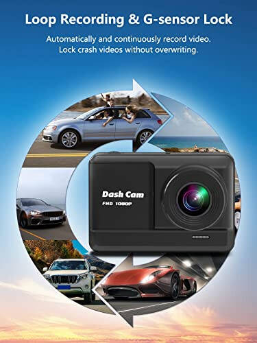 Oldin va orqa kamera, Mini Dash Cam 1080P Full HD 32GB SD karta bilan, 2.45 dyuymli IPS ekran, 2 o'rnatish usuli, tungi ko'rish, WDR, avariya qulflash, tsiklli yozuv, to'xtash monitoringi - 18