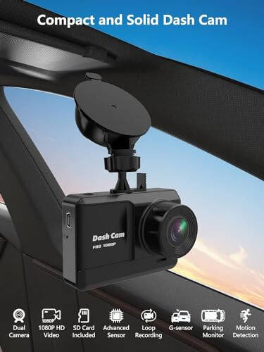 Oldin va orqa kamera, Mini Dash Cam 1080P Full HD 32GB SD karta bilan, 2.45 dyuymli IPS ekran, 2 o'rnatish usuli, tungi ko'rish, WDR, avariya qulflash, tsiklli yozuv, to'xtash monitoringi - 9