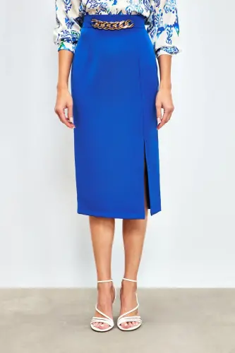 Oldingi Zanjirli Tafsilotli Yubka - SAX KO'K - 5