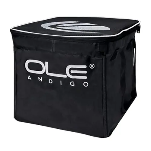 OLE ANDIGO Tennis Ball Hopper Tennis Ball Basket with Side Pockets Lightweight Tennis Ball Cart Holds 160 Balls, Portable Sports Teaching Cart with Wheels for Tennis Player 