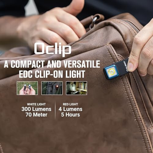 OLIGHT Oclip Şarj Edilebilir EDC El Feneri 300 Lümen Çift Işık Kaynağı Kompakt Cep Klipli Işık, Uygun USB C Şarj, Gece Çalışma, Bisiklet, Acil Durum, Sinyalleme Aracı İçin Taşınabilir Manyetik - 2