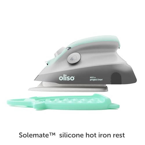 Oliso M3Pro Project Steam Iron with Solemate - for Sewing, Quilting, Crafting, and Travel | 1000 Watt Ceramic Soleplate Steam Iron | Aqua - 6