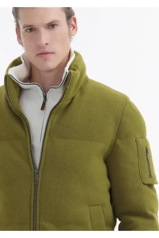 Olive Green Woven Jacket - 5