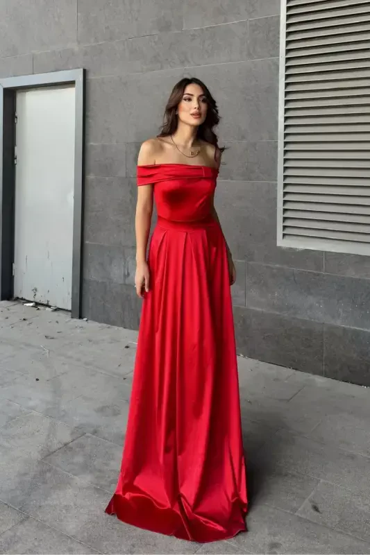 Oliver crew neck evening dress - BELLA ISTANBUL