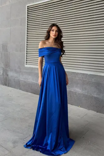 Oliver Madonna Lapel Evening Dress 582611-SAX BLUE 