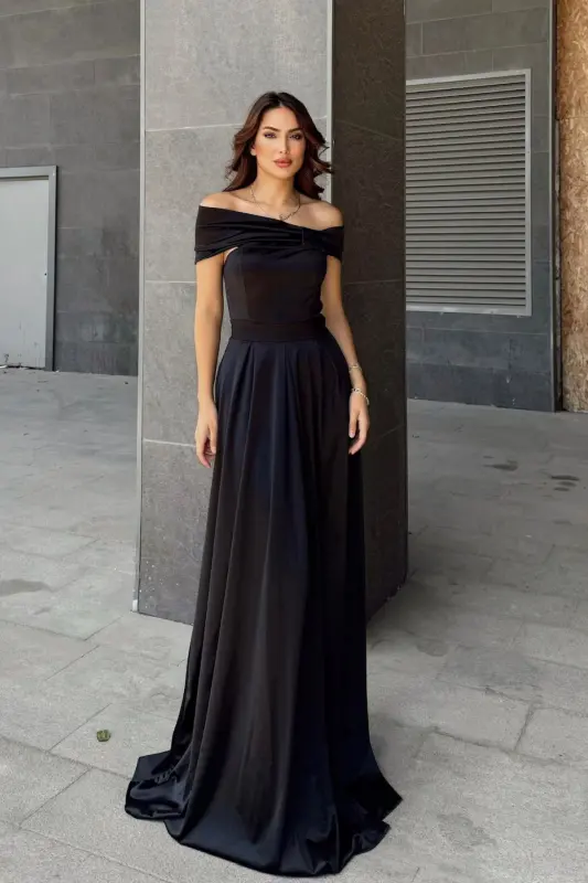 Oliverr Cowl Neck Evening Dress - 1