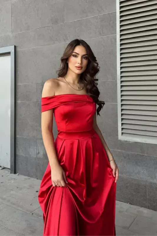 Oliverr Madonna Yaka Abiye-Qizil - 3