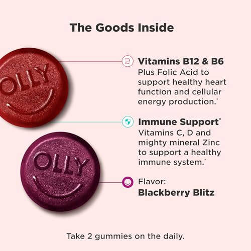 OLLY Men's Multivitamin Gummy, Vitamins A, C, D, E, B, Zinc, Blackberry Flavor, 45 Day Supply - 90 Count - 3