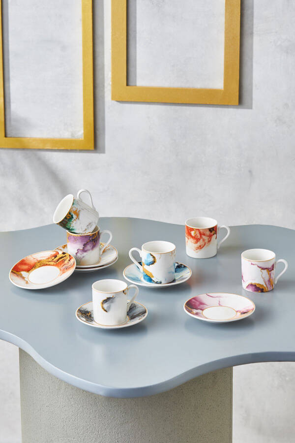 Olov 6 kishilik kofe finjon to'plami 80 ml - 6