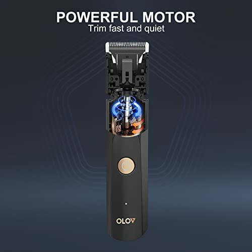 OLOV Electric Body Hair Trimmer - Groin Trimmer for Men - Bikini Trimmer Women - Wet/Dry Shaver Groomer, Replaceable Ceramic Blade Heads, USB Recharge Dock, Waterproof Hygiene Razor, Black - 4