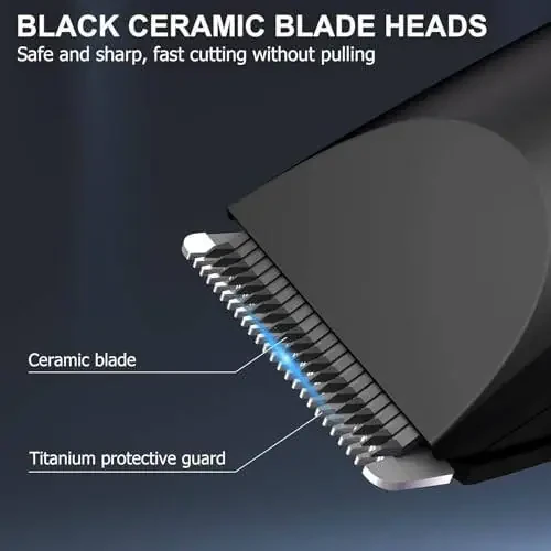 OLOV Electric Body Hair Trimmer - Groin Trimmer for Men - Bikini Trimmer Women - Wet/Dry Shaver Groomer, Replaceable Ceramic Blade Heads, USB Recharge Dock, Waterproof Hygiene Razor, Black - 3