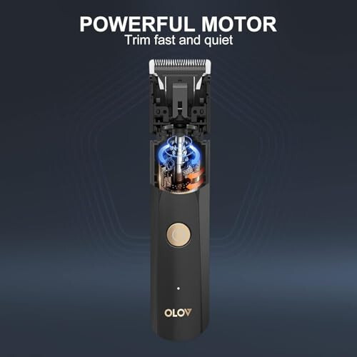 OLOV Electric Body Hair Trimmer - Groin Trimmer for Men - Bikini Trimmer Women - Wet/Dry Shaver Groomer, Replaceable Ceramic Blade Heads, USB Recharge Dock, Waterproof Hygiene Razor,Black - 4