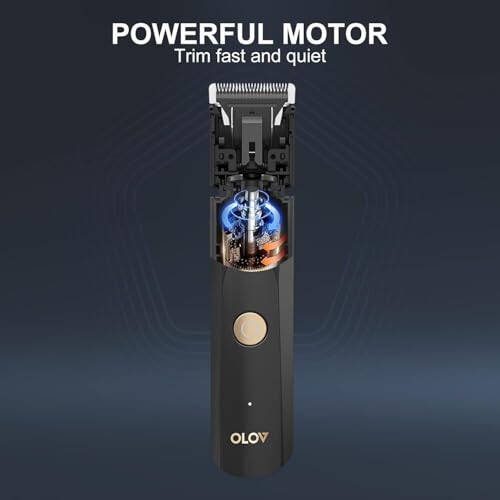 OLOV Electric Body Hair Trimmer - Groin Trimmer for Men - Bikini Trimmer Women - Wet/Dry Shaver Groomer, Replaceable Ceramic Blade Heads, USB Recharge Dock, Waterproof Hygiene Razor,Black - 4
