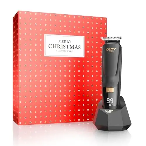 OLOV For Man Beard Trimmer, 21 Piece All-in-One Mens Grooming Kit and Hair Clipper, Nose, Ear, Body and Face, Electric Razor with USB Recharge Dock, Christmas Gift Wrapping - 1