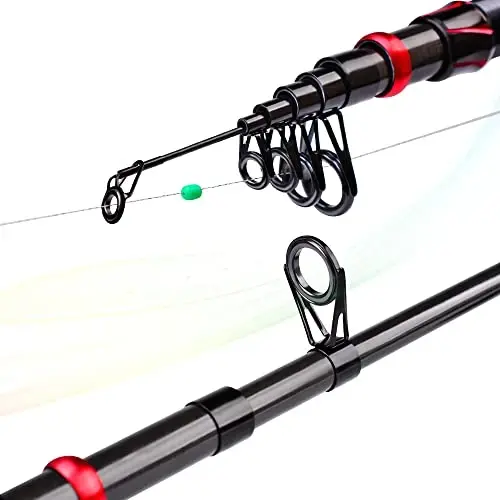 Fishing Rod and Reel Combo, 6.9ft Carbon Fiber Telescopic Fishing Pole with Spinning/Baitcasting Reel Combos, Sea Saltwater Freshwater Ice Bass Fishing Tackle Set Fishing Rods Kit - 6