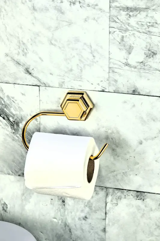 Olti burchakli yopishtiruvchi Gold Ochiq hojatxona qog'ozi Wc - 1