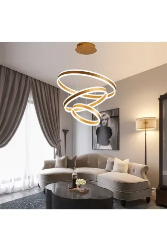 Oltin 3x Doira Ø60,80,100sm LED Lampochkali Dumaloq Osma, Zamonaviy Yoritish, Dekorativ 3000k - 2