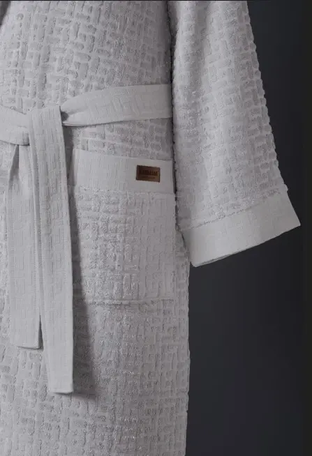 Oltin boshoq bambuk xalatlar to'plami Lisse Coin Ivory - 4