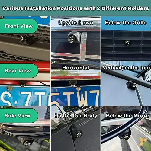 Oltin halqali HD zaxira/old/yon ko'rinish kamerasi, GreenYi AHD 720P avtomobil, SUV, RV, treyler, kamp, mikroavtobus, pikap uchun orqa kamera, metall korpus, sozlanishi baliq ko'zi linzalari, 170 graduslik ko'rish burchagi (oq) - 5